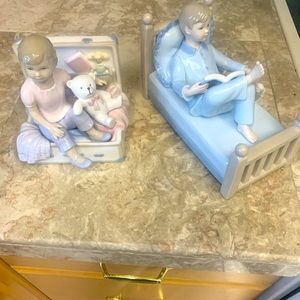 Larson figurines boy and girl